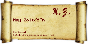 May Zoltán névjegykártya